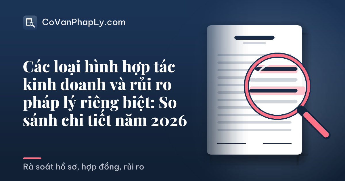 Các loại hình hợp tác kinh doanh và rủi ro pháp lý riêng biệt: So sánh chi tiết năm 2026